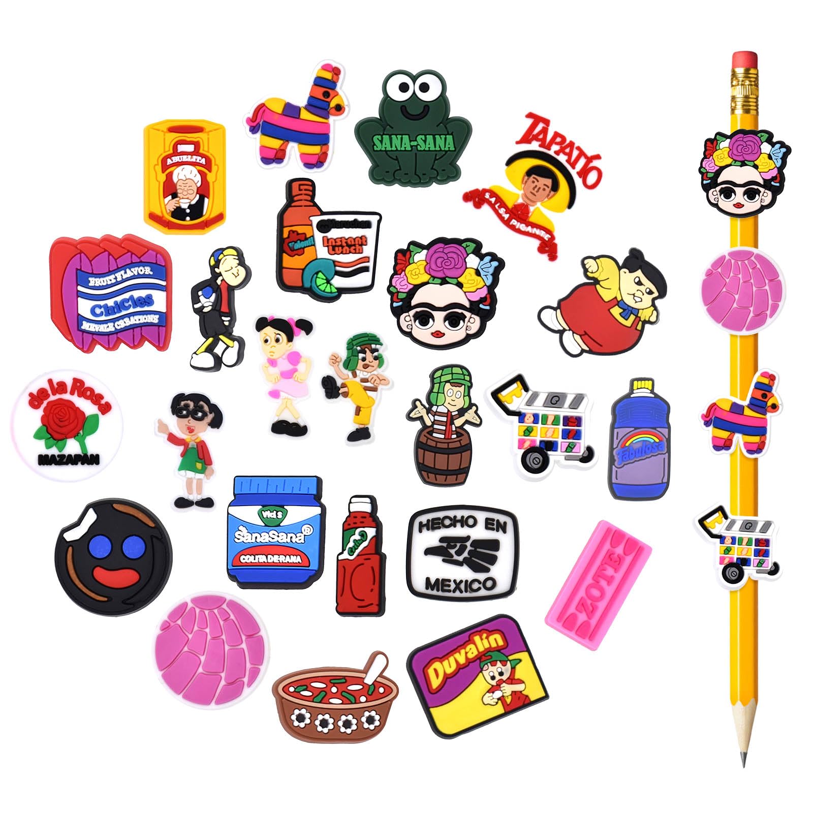 24PCS Mexican Pencil Toppers Pencil Clip Decoration Gifts Awards,Chavo del ocho Office Supplies