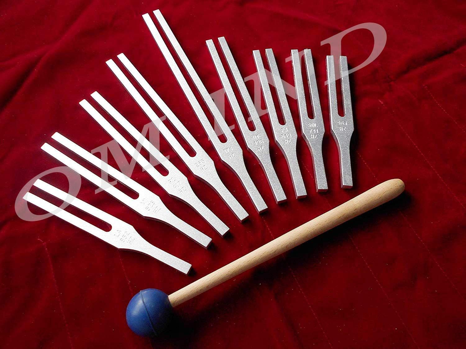 9 Sacred Solfeggio Tuning Fork with Mallet & Velvet Pouch
