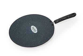 Kanha Aluminium Non Stick Roti Tawa Induction Base Cool Phenolic Handles PFOA Free | 28 cm