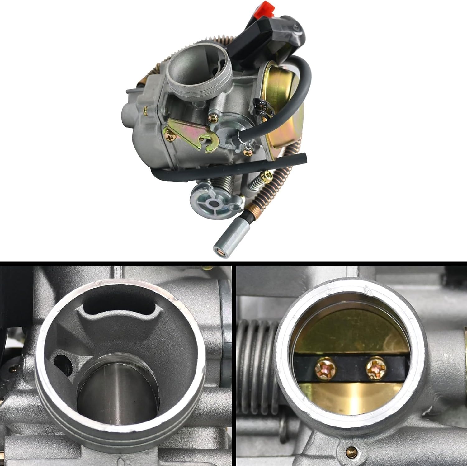 Priprilod Carburetor with Gasket & Fuel Filter DF200GKA Compatible with Dongfang 200CC Go Kart Carb Replacement