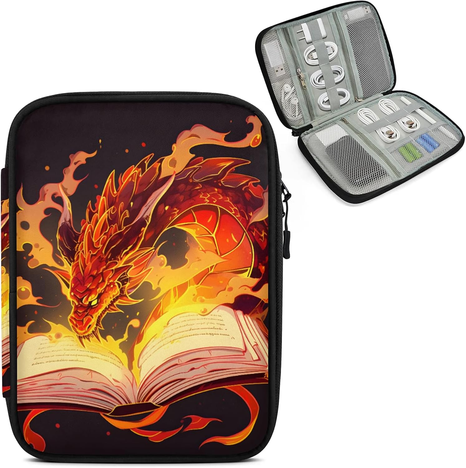 TropicalLife Funny Fire Dragon Travel Cord Organizer Case