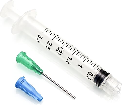 Dispense Pack 103, jeringas de 3 ml con aguja sin filo y tapa para guardar, 10 unidades