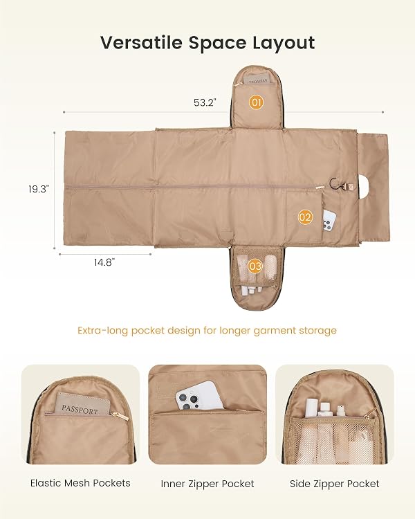 LOVEVOOK Garment Bags for Travel,Convertible Garment Bag for Women with Shoe Pouch,Carry on Duffel Bag with Toiletry Bag, 2 in 1 Hanging Suitcase Suit Bag,Waterproof Weekender Bags for Business Trip by LOVEVOOK - Used condition - Image 4