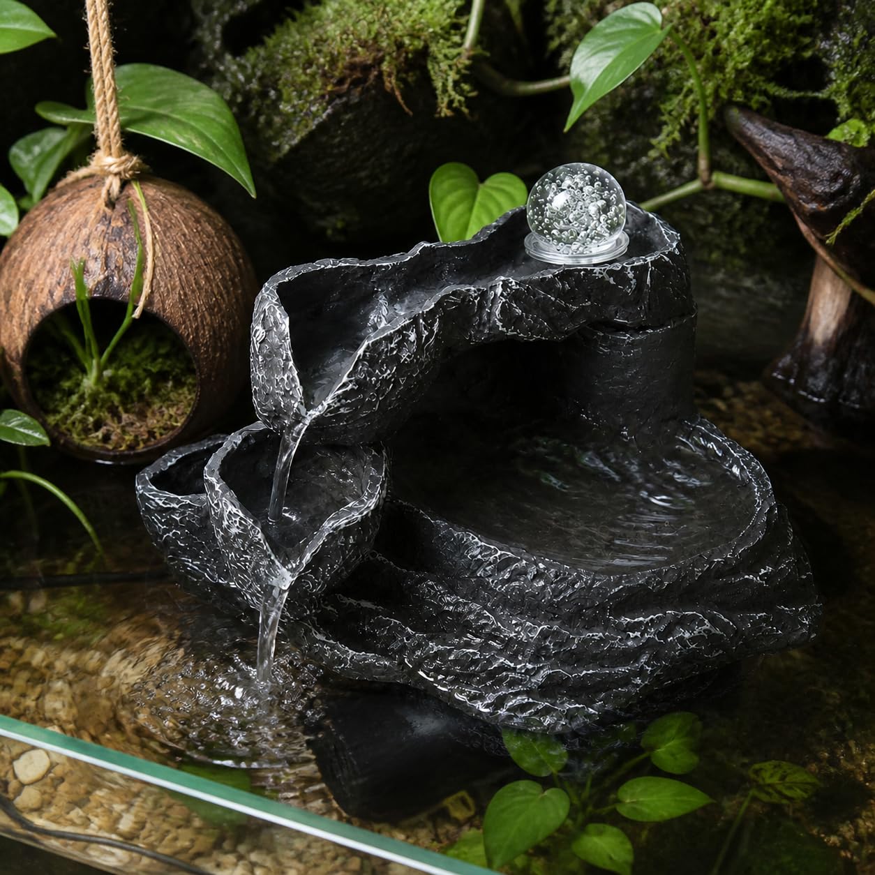 Plateforme Repos Pierre Aquatique, Style to 1 | Composite - verre - plastique - caoutchouc - fibre végétale - pompe à eau - feng shui - résine - Habitat - Pour bassin