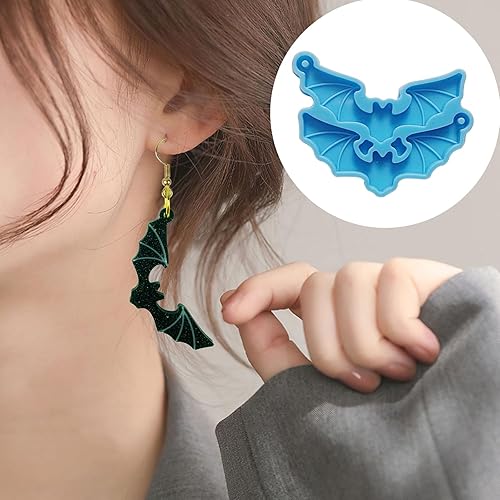 Miniatura 3 de Szcelling 4 moldes de silicona para murciélagos de Halloween, 8 cavidades, alas brillantes, resina epoxi, para festival fantasma, suministros de