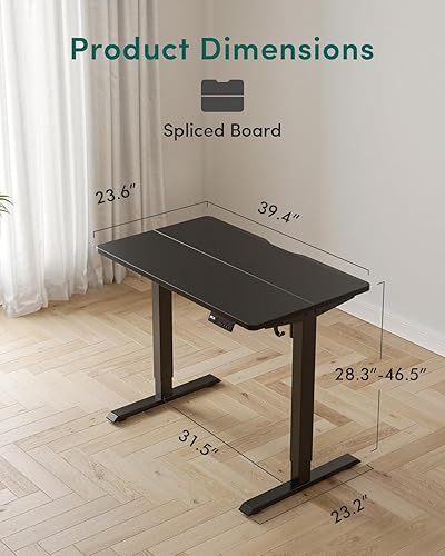 Miniatura 3 de FEZIBO - Escritorio eléctrico ajustable para trabajar sentado o de pie, 40 x 24 pulgadas, para oficina en casa, escritorio ergonómico para Negro