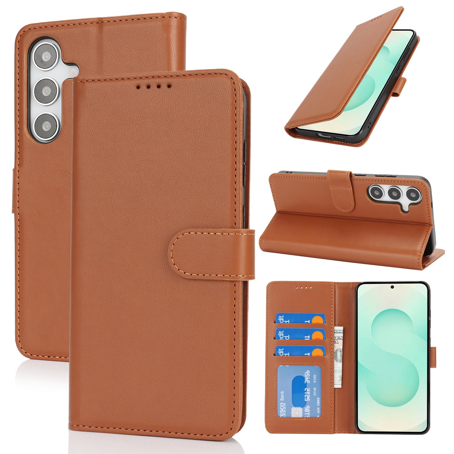 SunYoo for Samsung Galaxy S25 Plus Case Wallet with Card Holder,Galaxy S25 Plus Wallet Case for Men Women,PU Leather Magnetic Clasp Stand Flip Phone