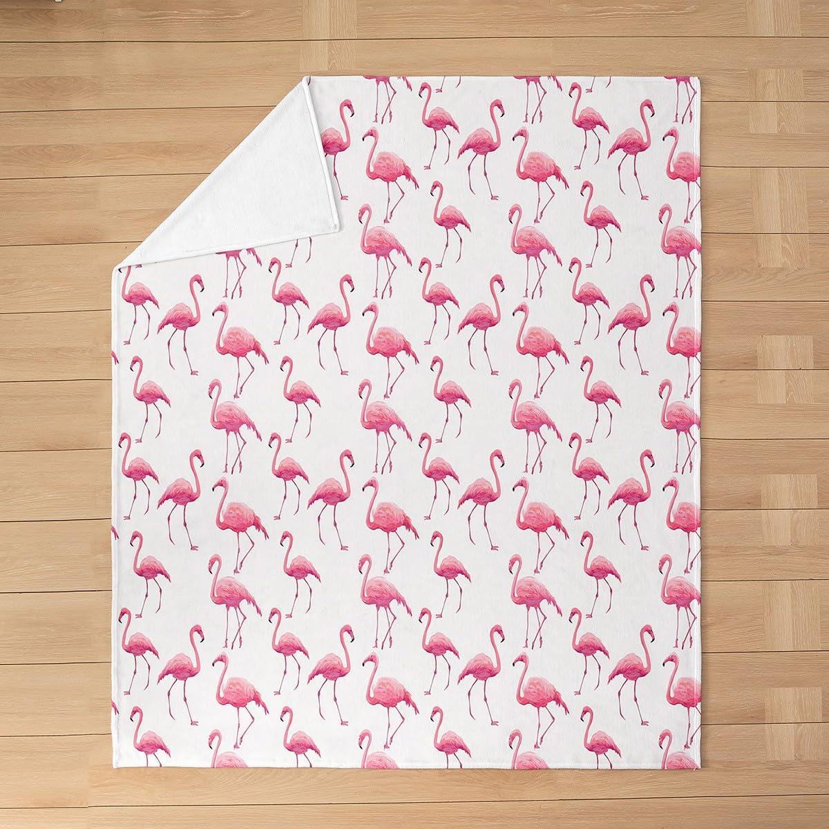 Feelyou Flamingo Blanket Queen 90"x90" Tropical Flamingo Plush Throw Blanket, for Kids Boys Girls Decor Animal Decor Flannel Fleece Blanket Microfiber Pink Bedroom