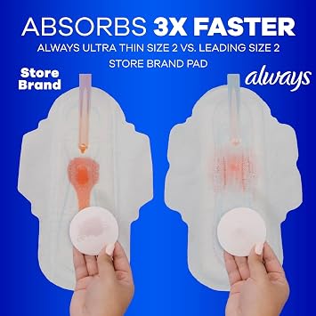 Always Ultra Thin Regular Pads with Wings, Unscented, 96 Count
