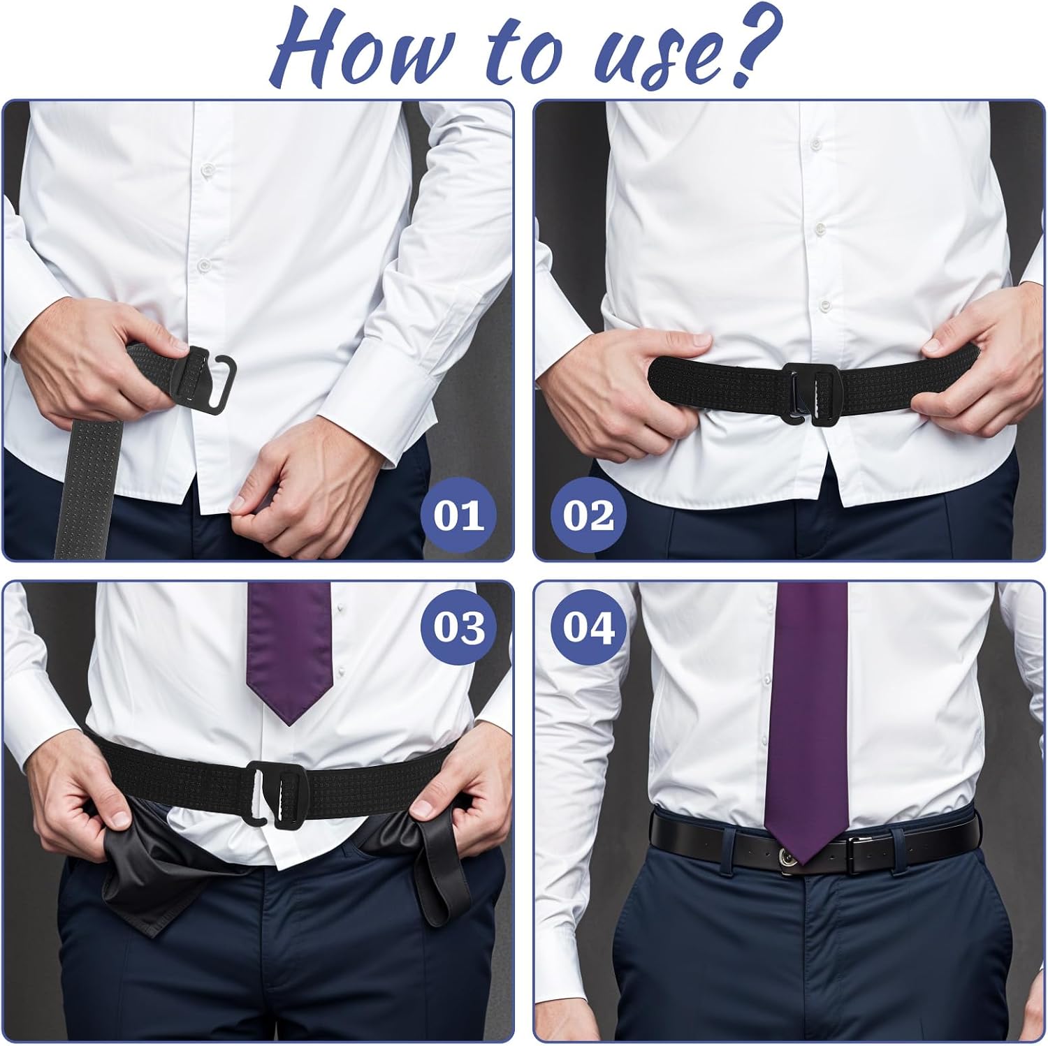 Qianyu Men Shirt Stay Belt Tuck It Belt Style Stay Keeper Tuck Shirt Holder
