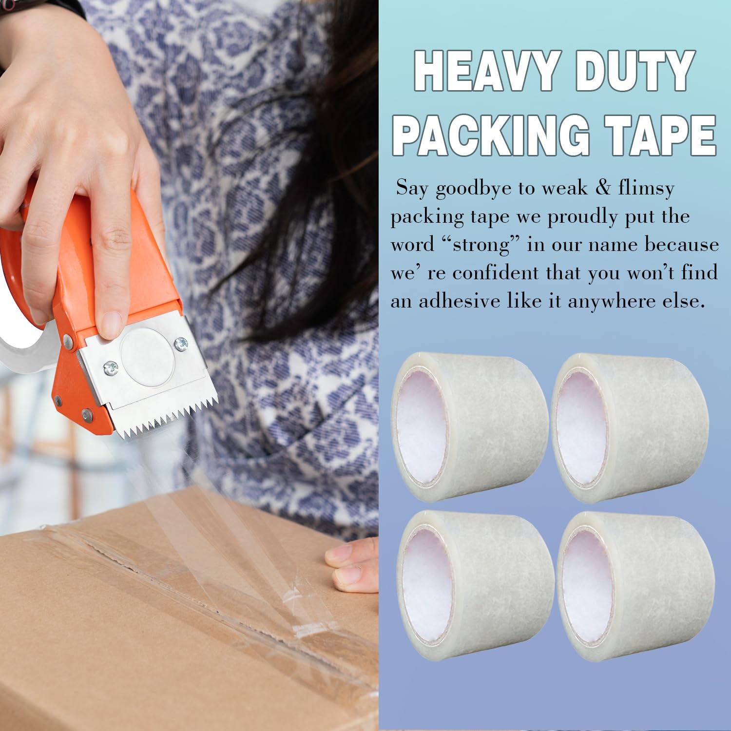 JMS We Create Smile 3 Inch Clear Packaging Tape Strong Secure 72mm - View #10
