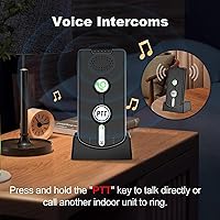 Vista 3 de Sistema de intercomunicación inalámbrico de 2 vías para el hogar, 1/2 milla de largo alcance, llamadas manos libres, recargable, espera de 120
