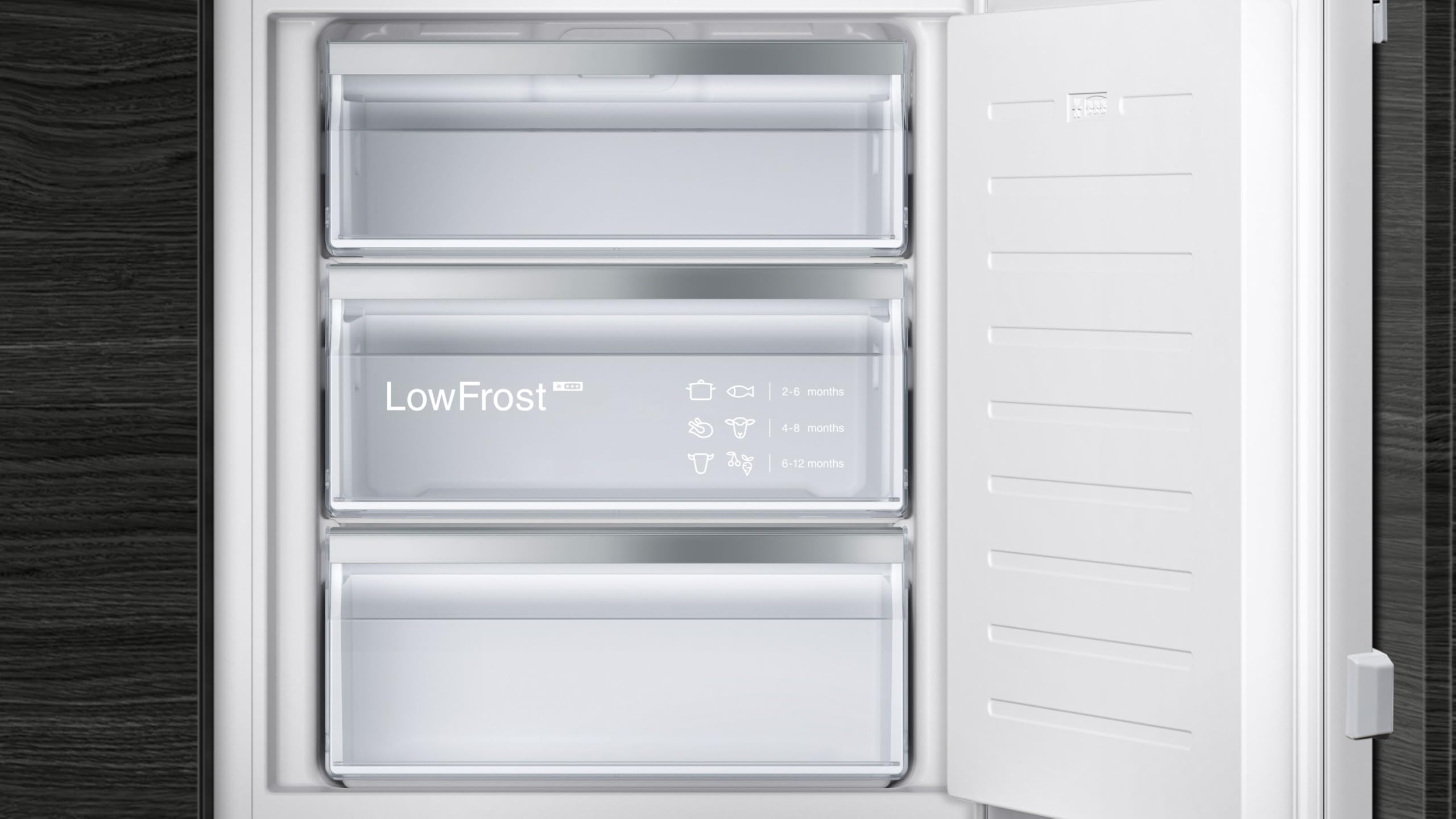 Siemens GI11VAFE0 iQ300 Einbau-Gefrierschrank, Made in Germany, 167 kWh pro Jahr, 72 L, lowFrost, freshSense, softClosing Tür, Flachscharnier