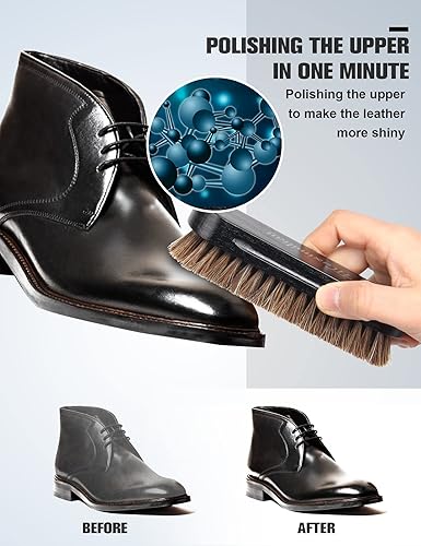 Miniatura 4 de MAXIMILIAN Kit de pulido de zapatos 7 piezas de cuero kit de brillo de zapatos Cuidado para el cuidado y limpieza de zapatos.