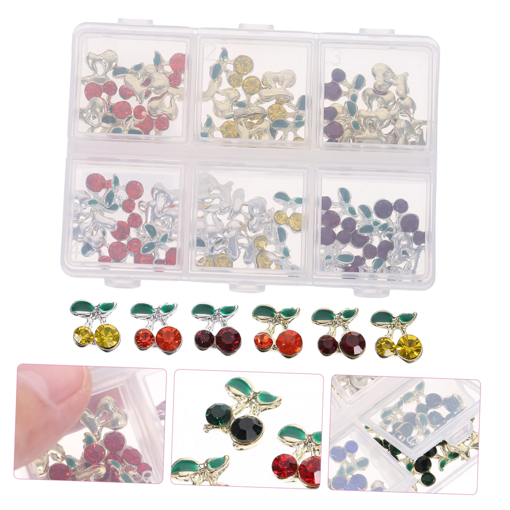 Healeved 240pezzi Gioielli Per Unghie Cherry Decorazioni Nail Art Per Creazioni Eleganti e Uniche Accessori Per Unghie Fai Da Te Per Donne