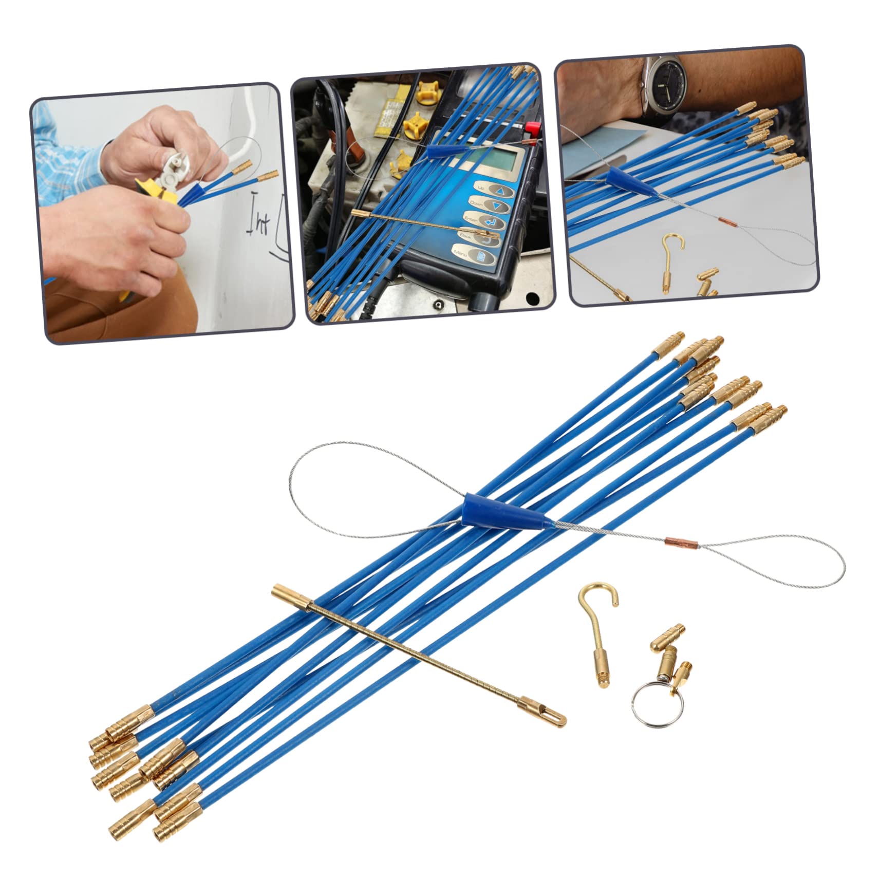 NUOBESTY 2 Sätze Kabeldurchziehhilfe Fiberglas Einziehhilfe für Elektrischen Kabelverlauf für Wände Decken und Engen Räumen Einfach zu Bedienen und Ergonomisch Gestaltet