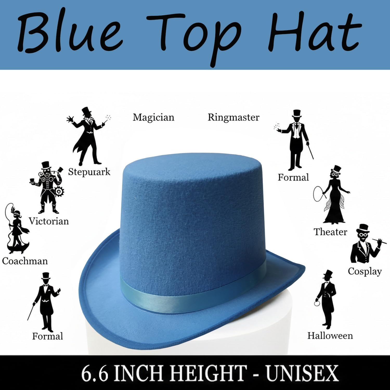 Top Hats for Men Women Adults, Magician Victorian Steampunk Top Hat, Costume Hats for Cosplay Christmas Halloween