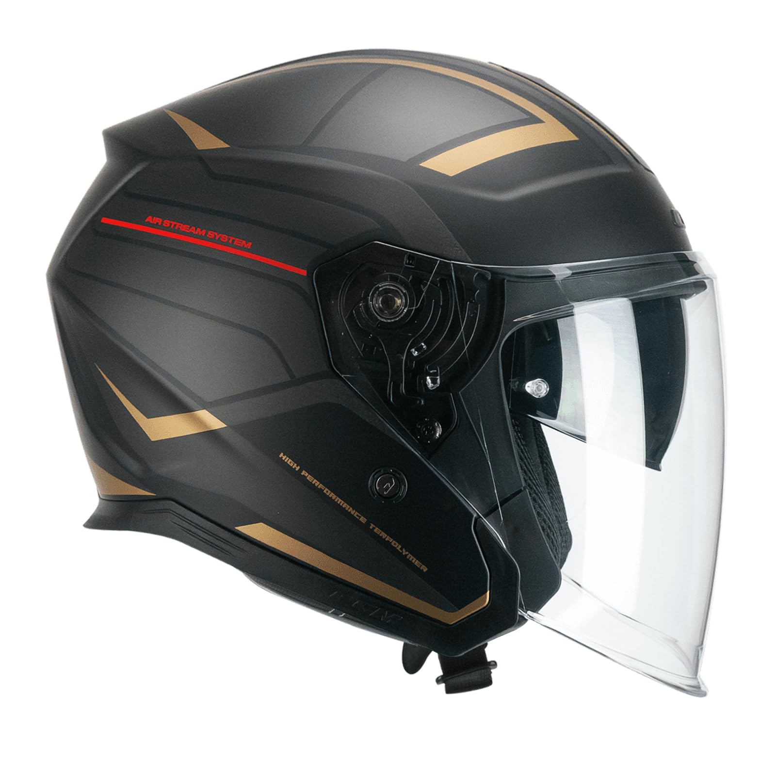 CGM Casco open face, 136S RNA RACE Grigio Rosso opaco, L
