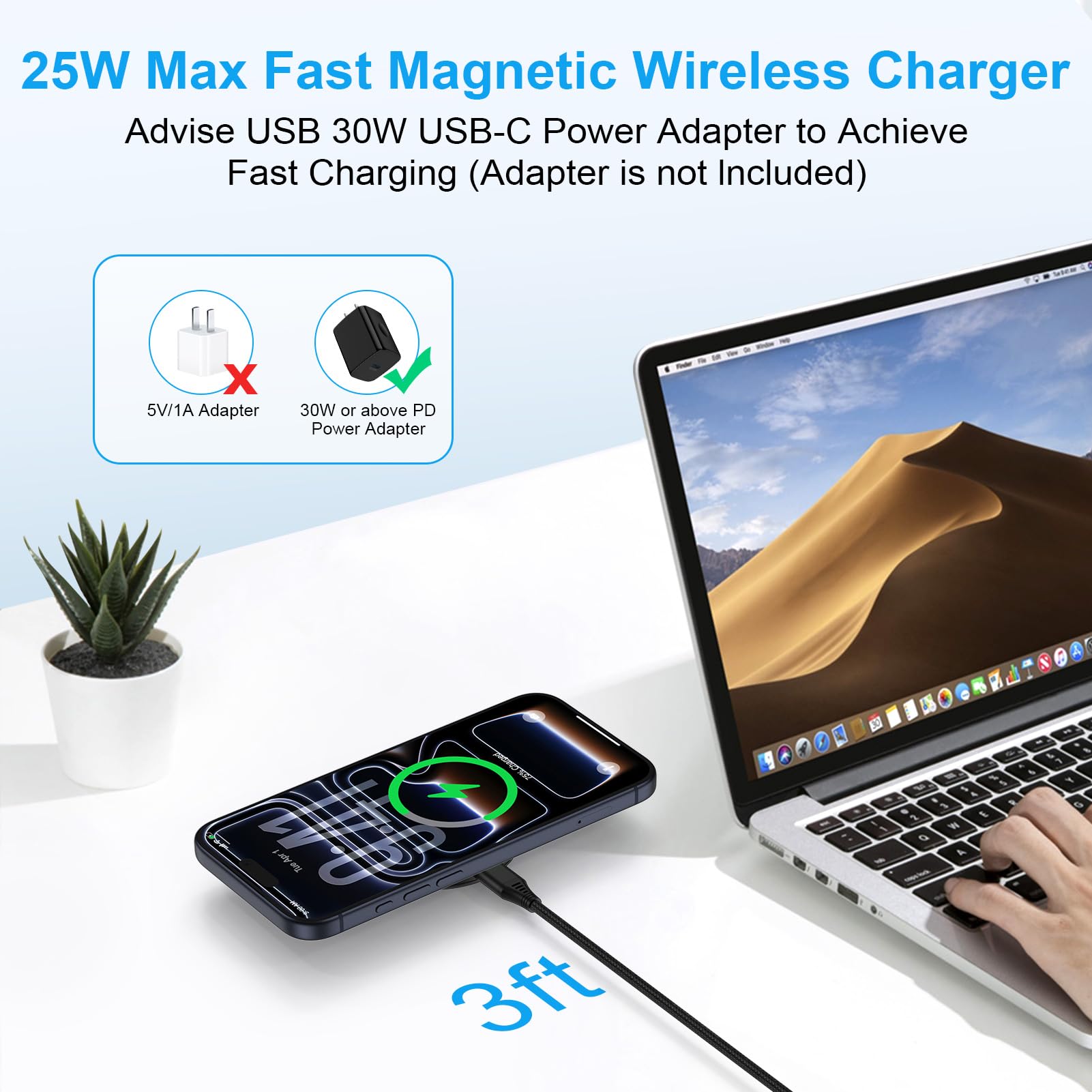 Cargador magnético inalámbrico para teléfono Android de 25 W para Samsung Galaxy S26 Ultra S26+ S25 Ultra S25 FE S25 Edge Z Fold/Flip 7 S24Plus, Google Pixel 10 Pro XL, cargador Magsafe rápido