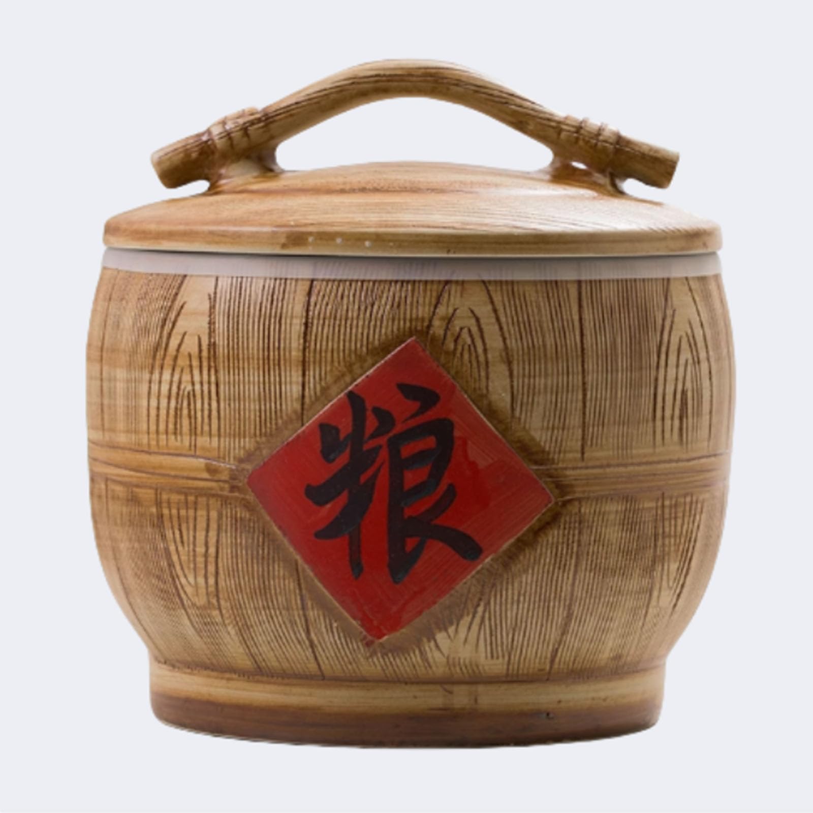 Ixtregzjkm D Ceramic Foo Storage Barrels, Large Ceramic Jars With Lids, Househol Ceramic Rice Jars, Medicinal Jars, Flour Barrels, Grain Ispensers, Rice Containers, Suitable For Rice, Flour, Soybeans 15Kg