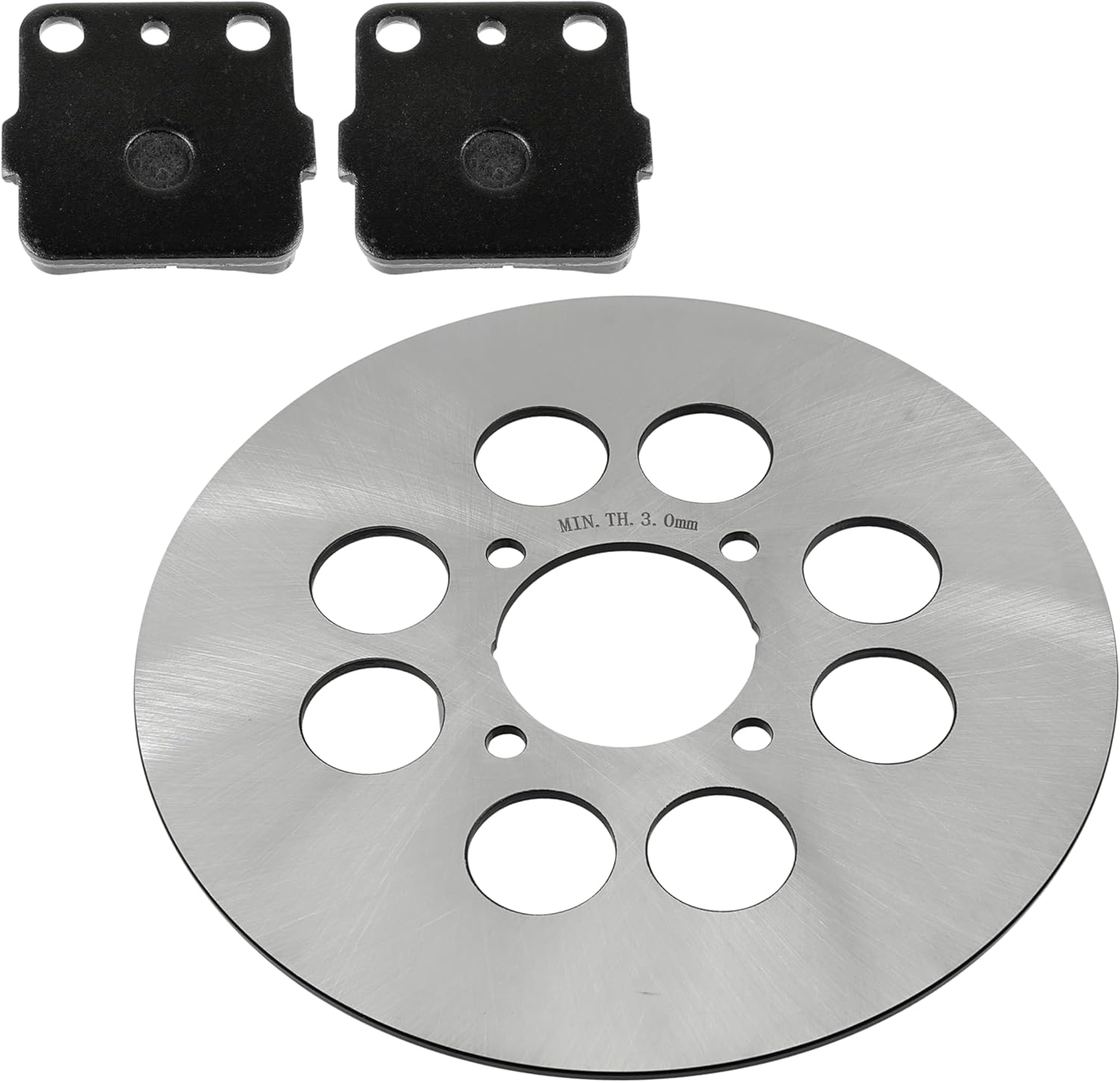 Caltric Rear Brake Disc Rotor with Brake Pads Compatible with Yamaha Banshee 350 YFZ350 2002 2003 2004 2005 2006