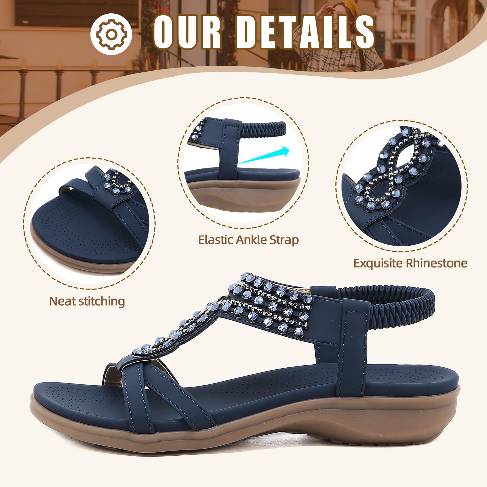 Acfoda Sandalias Mujer Verano Casual Cómodas Confort Planas Zapatos de Playa