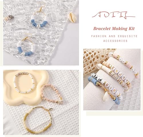 Miniatura 7 de ADIIL Kit de 7200 cuentas de arcilla para hacer pulseras, 24 colores neutros de 0.236 pulgadas (0.236 in), cuentas de arcilla polimérica para hacer