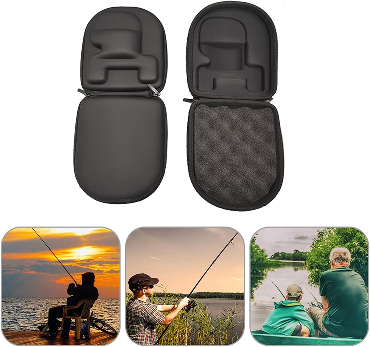 Tackle Box Portable Fishing Reel Bag Light and Strong Embedded Baitcasting Fishing Reel EVA Bag Protective Case Storage Bag Bait Box