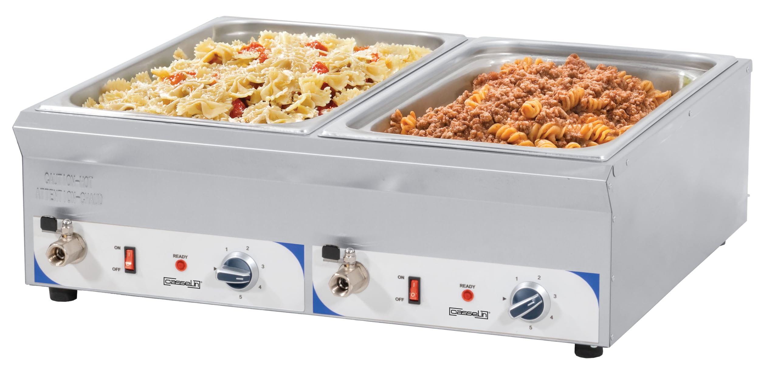 Casselin Baño María Doble Con Grifos Gn 1/1-100 Mm Cbmdv100