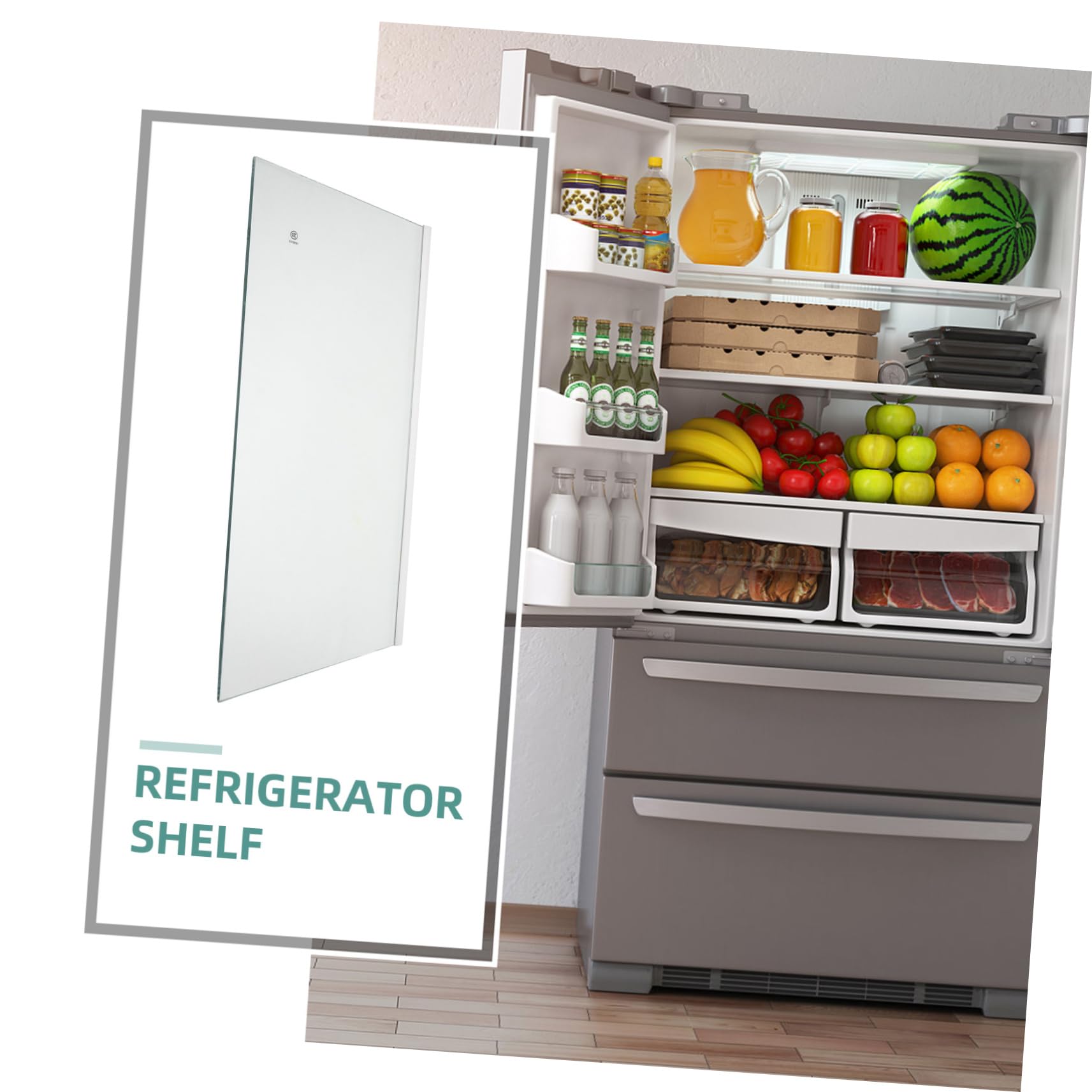 Estante de Vidrio Templado para Refrigerador, 40x24cm