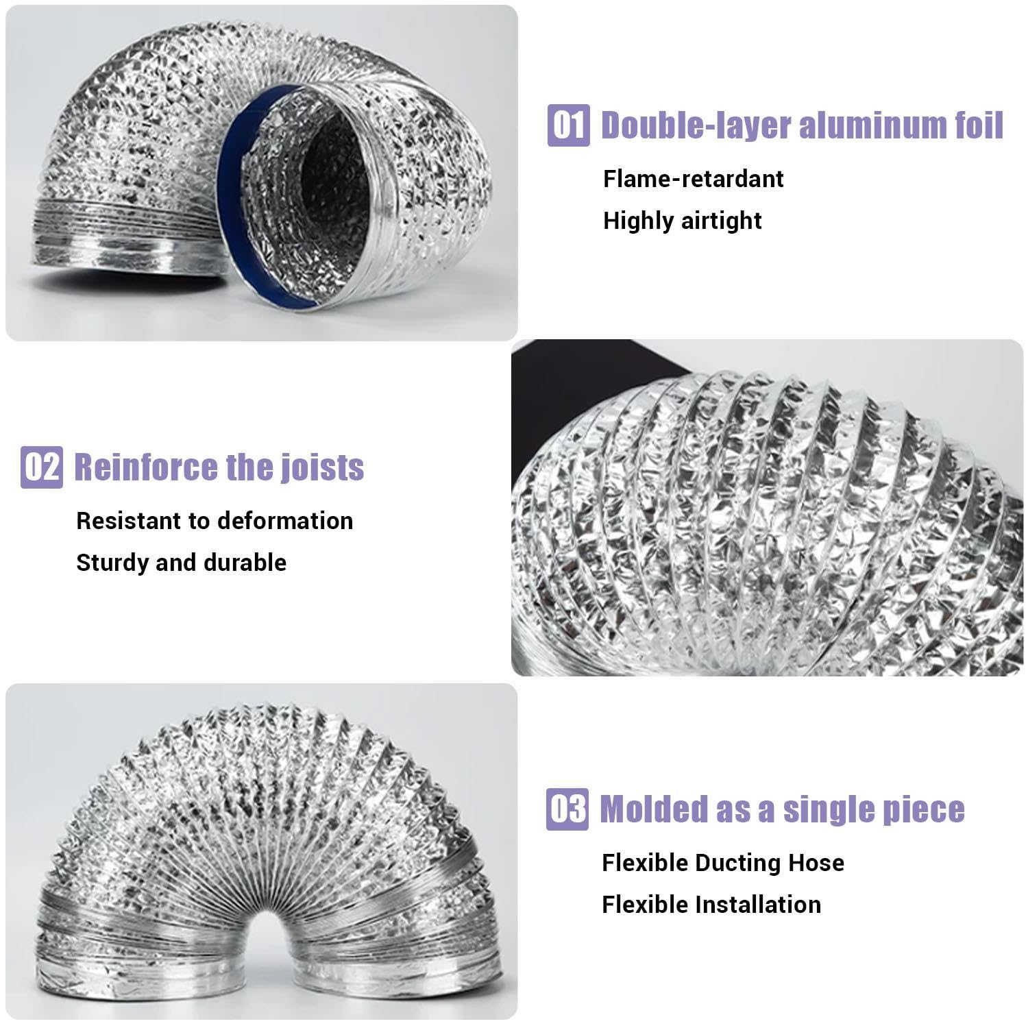 110mm Tuyau Évacuation Sèche-Linge Conduit D'air Flexible De Ventilation