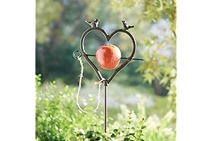ART & ARTIFACT Heart-Shaped Bird Feeder Kabob Available in Two Sizes: 20" and 39"