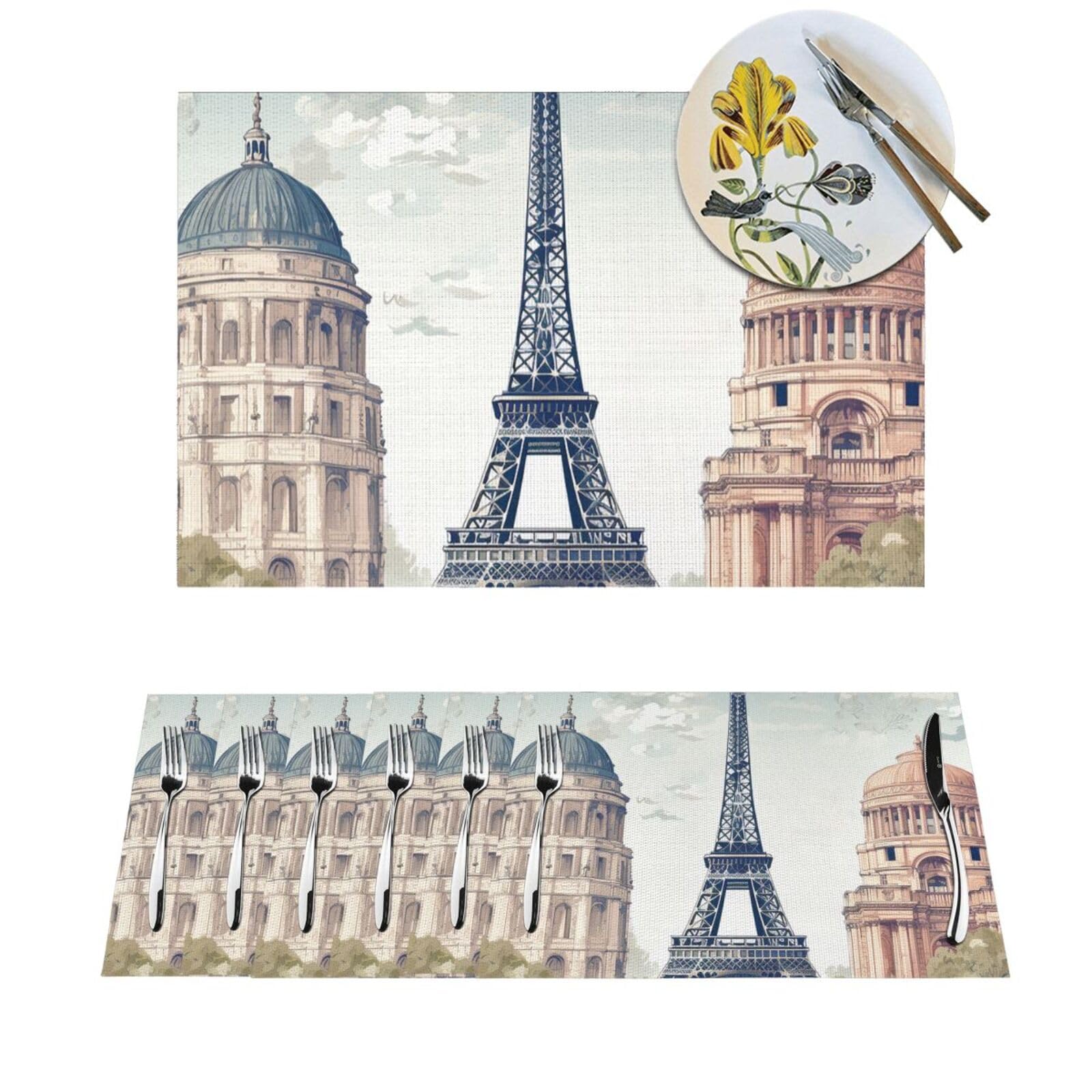 Sets de table Paris en PVC x6 lavables et thermorésistants