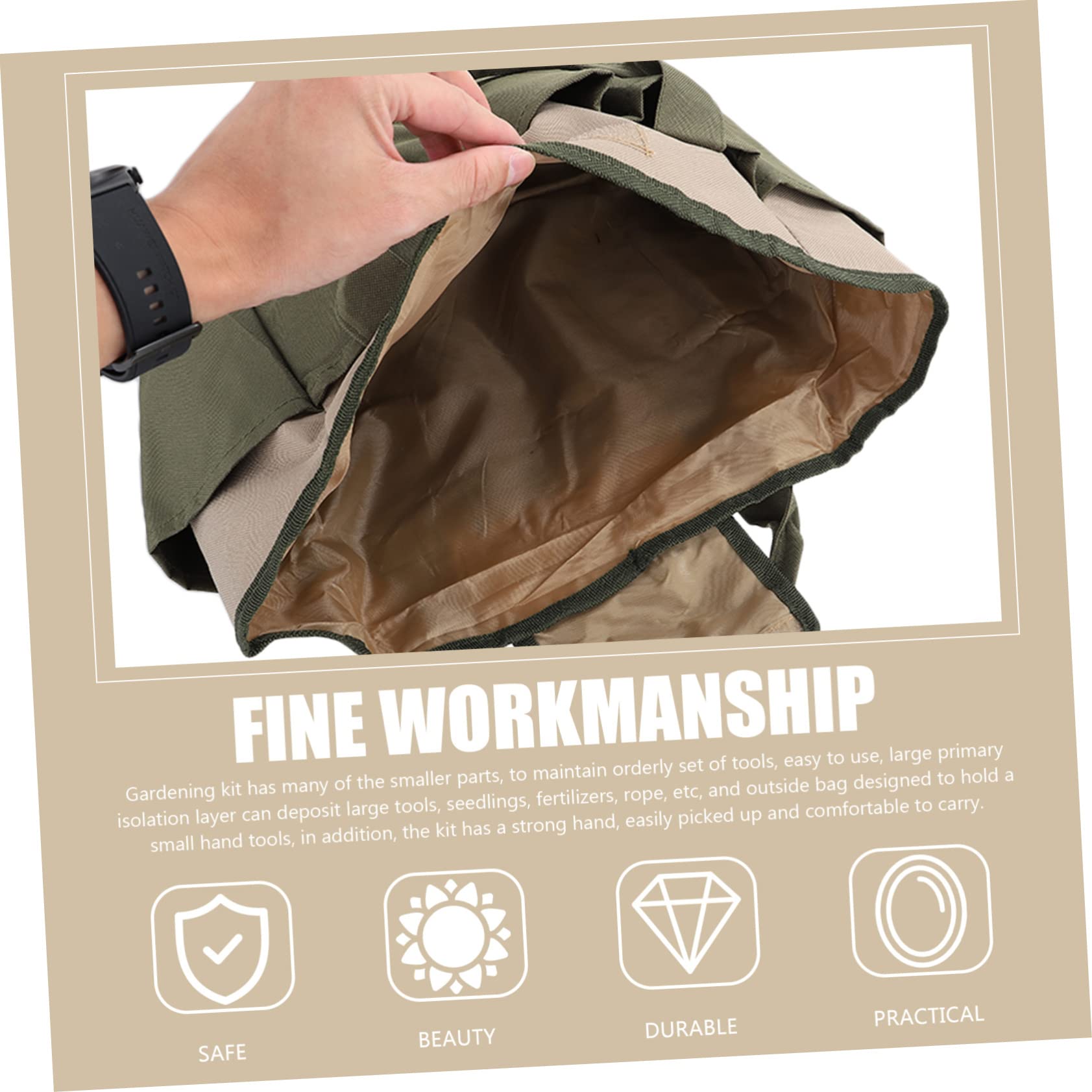 Artibetter 2pezzi Borsa da Giardinaggio Resistente Organizer Multifunzionale per Utensili da Giardino per Giardinaggio e La Conservazione Colori Militari