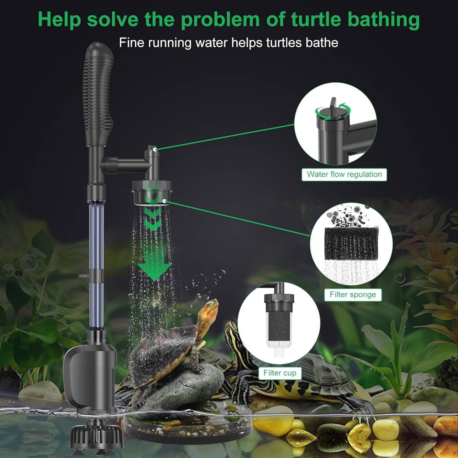 Electric Aquarium Vacuum Gravel Cleaner, 36W Electric Fish Tank Cleaning Tools with Strong Suction for Automatic Water Change Algae Filter Water Circulation Wash Sand 580GPH