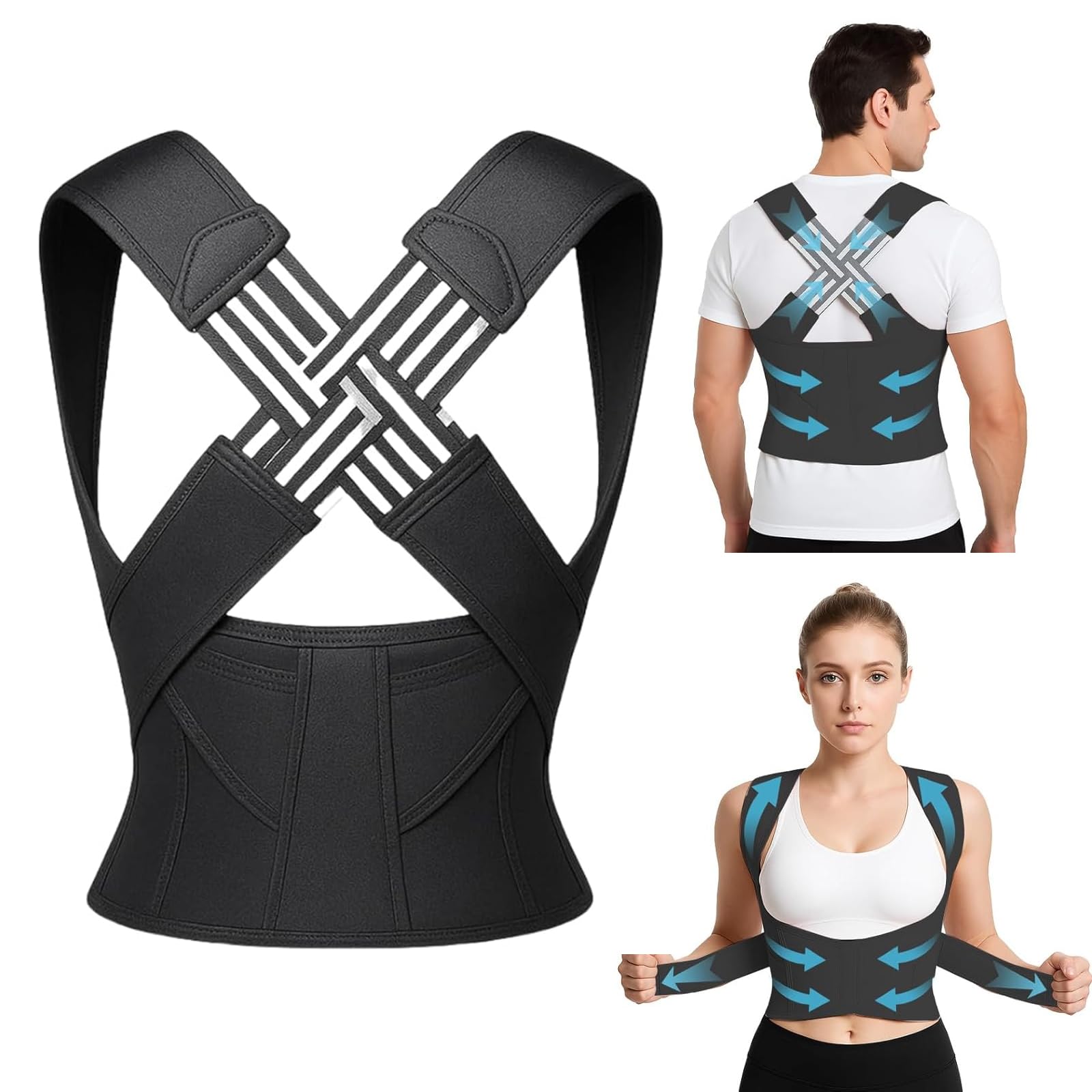 Ceinture de posture réglable correcteur dos épaules soutien colonne vertébrale