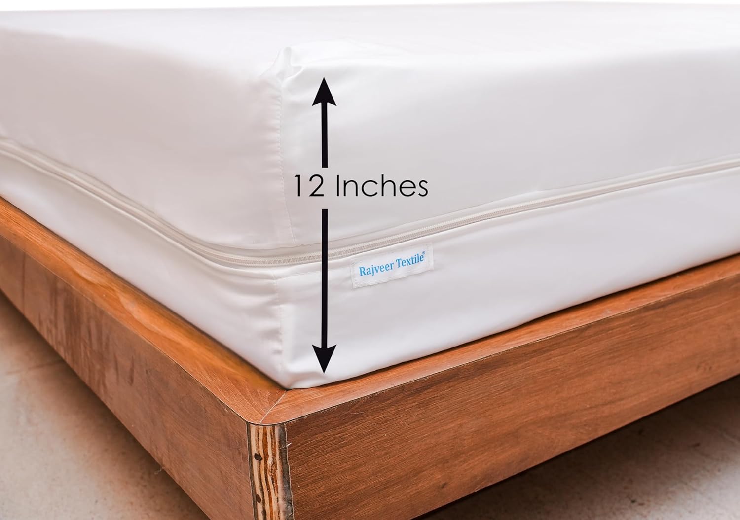 Zipper Fitted Sheet Made of 100% Microfiber Fabric Super Soft- Twin Size Upto 12 Inch Deep Pocket- Dark Grey Color