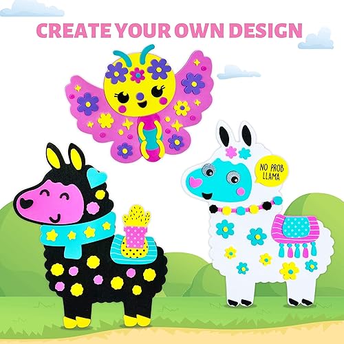 Miniatura 6 de VKPI Kit de regalo de 4 piezas de espuma EVA, creativo para hacer tus propias mariposas, proyectos de manualidades de papel de dibujos animados para