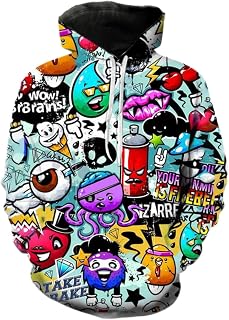 Mens Hip Hop Hoodie Street Novelty Hoodies 3d Printed Pullover Casual Sweatshirts