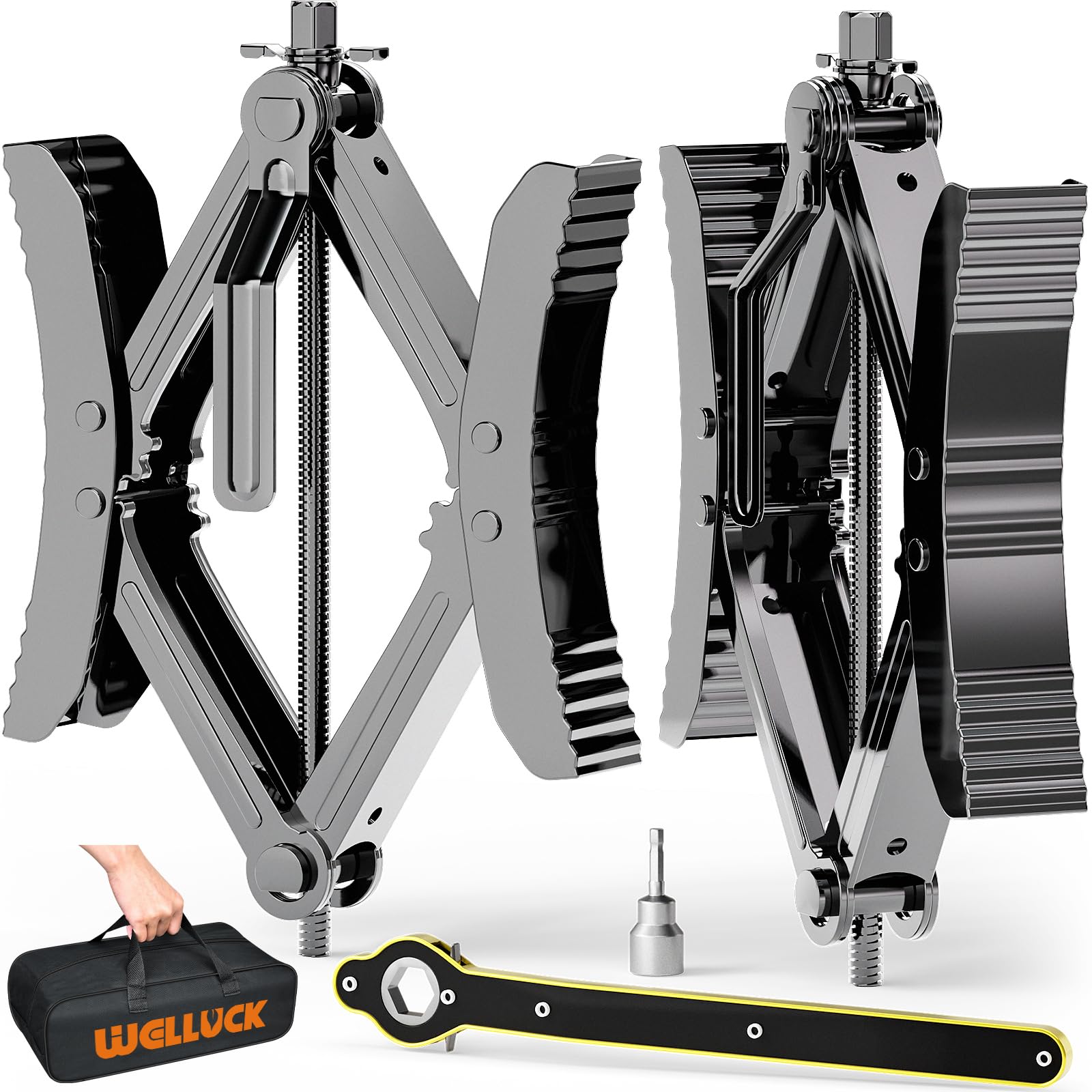 Photo 1 of WELLUCK Camper Wheel Chock Stabilizer 2 Sets for RV Travel Trailer Heavy Duty X-Shaped RV Chocks Anti-Move Tire Wheel Chock, Fits 3.5" to 12" Wheel Gaps