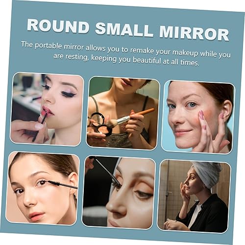 Miniatura 9 de Lurrose Espejo de tocador estético en forma de corazón, espejo de maquillaje de doble cara con espejo de mesa de 360 grados con soporte para baño,