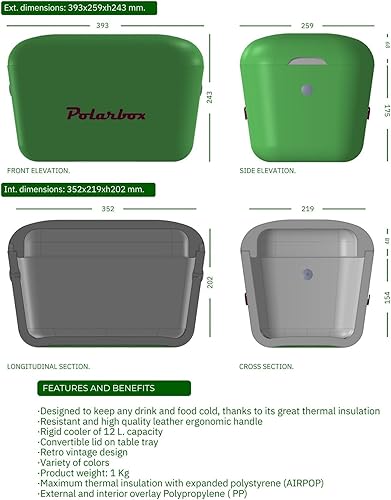 Miniatura 2 de Retro Beach Cooler Vintage Picnic Lunch Box Bag Portable Cooler Travel Camping Hiking 90s Style Ice Chest Negro -,Azul océano,Amarillo,Rosa bebé