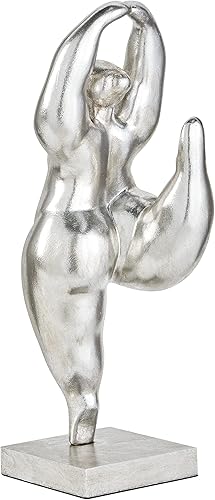 Miniatura 4 de Deco 79 Escultura de bailarina Polystone, 7 x 8 x 20 pulgadas, plata