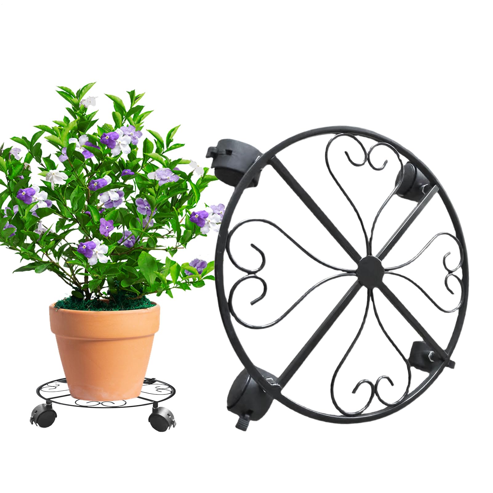 Chariot porte-pots robuste pour déplacer vos plantes lourdes sans vous faire mal au dos