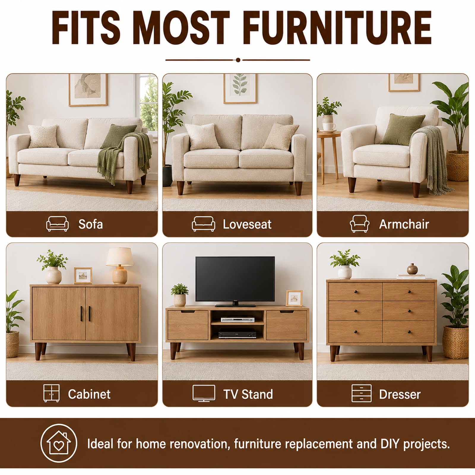 Best Sofa Legs in 2026: A Spec-First Roundup 3 Yaliuliu 6 Inches Round Solid Wood Furniture Legs Set of 4, Brown Wooden Replace — product photo
