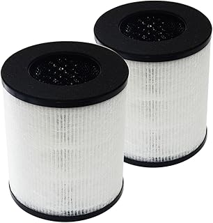 PUREBURG Replacement True HEPA Filters Compatible with Tredy TD-1300, Tenergy Renair, Cool-Living CL-6070A, BEABA HEPA Air Purifer,2-Pack 3-Stage Filtration True HEPA activated carbon