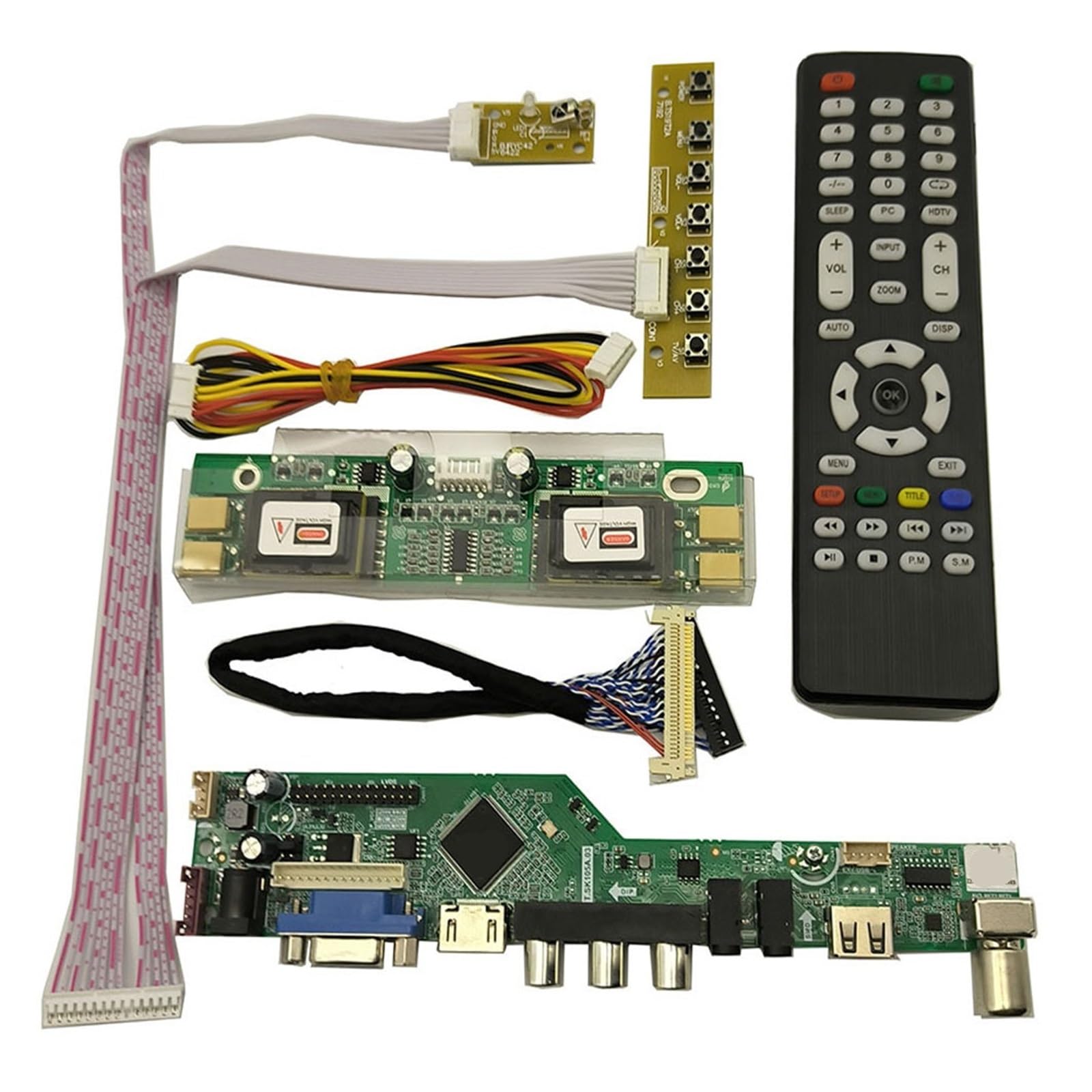 Kit TV, compatibile for QD17EL07 Rev.09 / QD17EL07 Rev.11 / QD17EL07 Rev.12 TV+HDMI+VGA+AV+USB Driver scheda controller schermo LCD LED(QD17EL07 Rev.12)