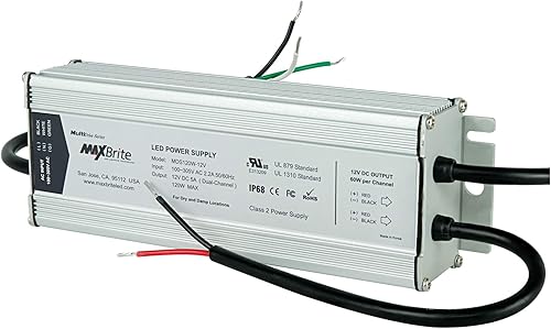 Miniatura 3 de Fuente de alimentación LED de 120 W, salida de 12 V CC, entrada de CA 90-305 V, IP68 resistente a la intemperie, certificado ULcUL, CE, RoHS, Clase 2