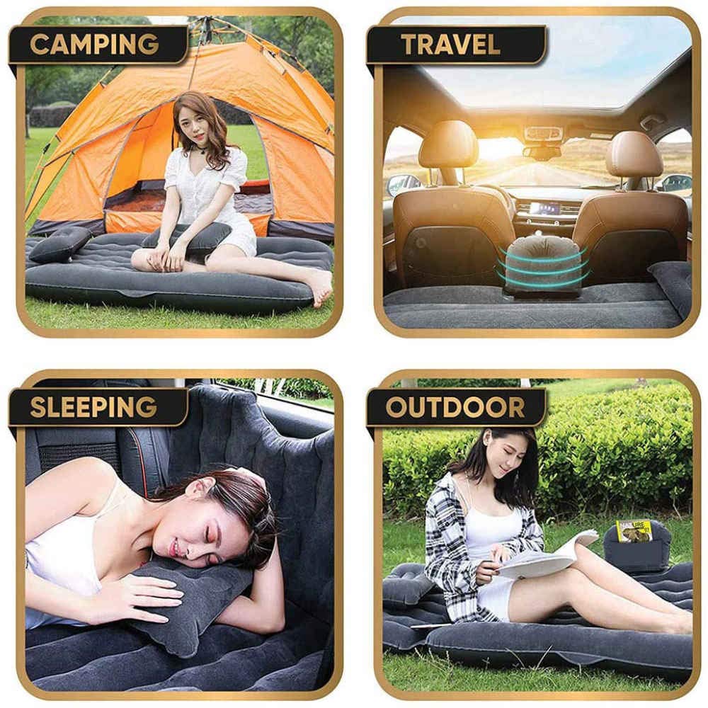 Matelas Auto-gonflant Voiture 130x180x5 Cm - Pliant, Imperméable - Pour Camping, Sieste, Supporte 200 Kg