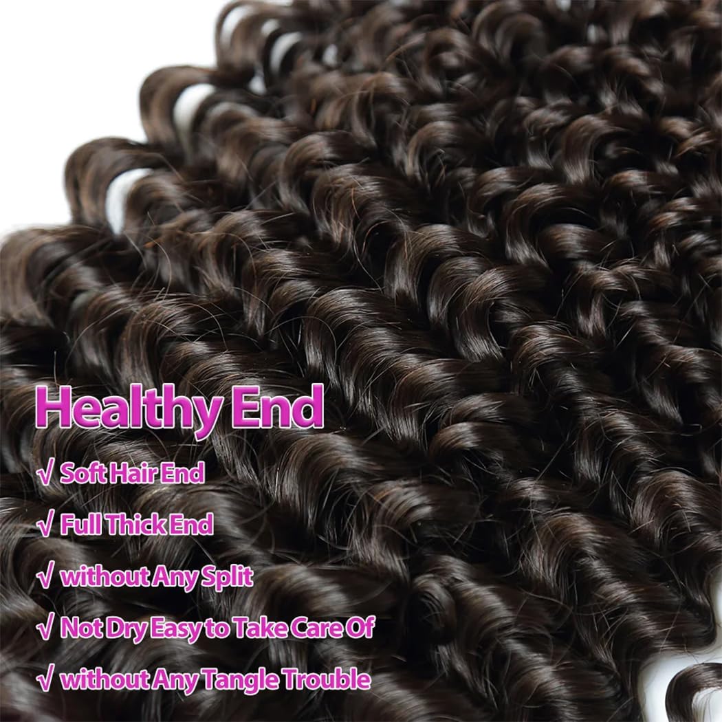 Water Wave Bundles Human Hair 100% Unprocessed Brazilian Virgin Hair Bundles Wet and Wavy 4 Bundles Human Hair Extensions for Black Women Natural Color (24 26 28 30)